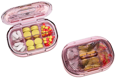 Förseglade fack Portable Pill Box